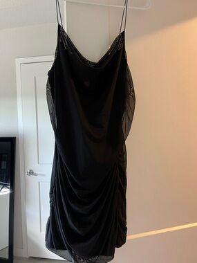 wild fable Black Draped Slip Mini Dress